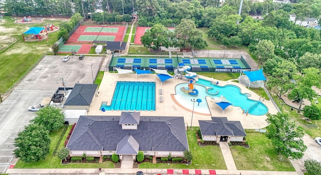 17706 August Meadows Ln, Spring, TX 77379 - bird's eye view of a pool