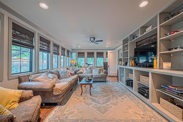 500 W Post Office St, Eagle Lake, TX 77434 - sunroom / solarium featuring recessed lighting, ornamental molding, and wood finished floors