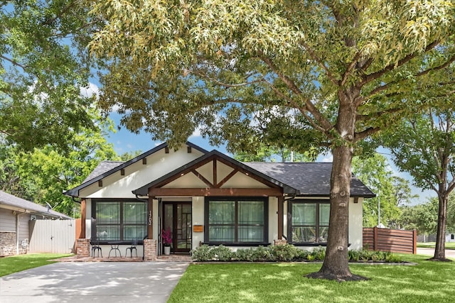 1702 De Milo Dr, Houston, TX 77018 - view of front of property with stucco siding and a shingled roof