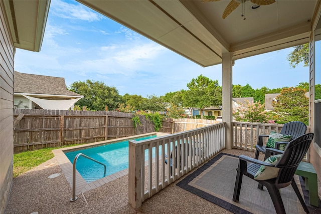 2500 Amy Lee Dr, Conroe, TX 77304 - view of pool with ceiling fan and a fenced backyard
