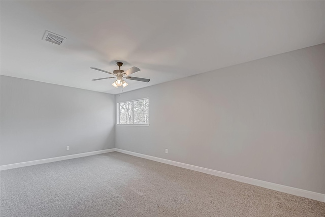 9602 John Bank Dr, Spring, TX 77379 - unfurnished room featuring a ceiling fan, light carpet, and baseboards