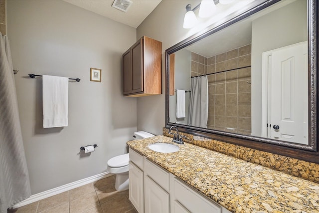 8514 Babbling Brook Ct, Sugar Land, TX 77479 - full bathroom featuring baseboards, toilet, tile patterned flooring, a tile shower, and vanity