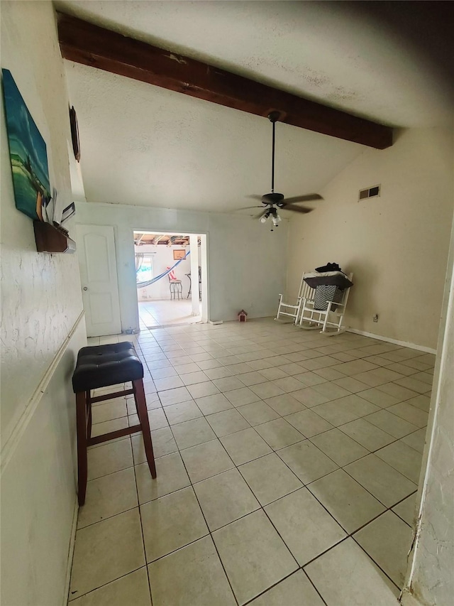4826 Macridge Blvd, Houston, TX 77053 - unfurnished living room with light tile patterned floors and a ceiling fan