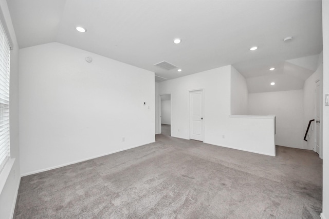 24063 Hawthorn Lakes Dr, New Caney, TX 77357 - bonus room with carpet, lofted ceiling, recessed lighting, and baseboards