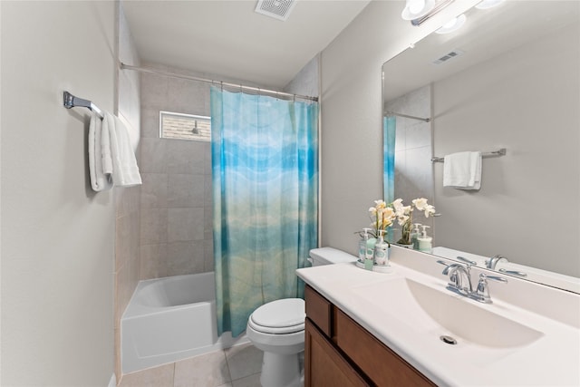 14818 Autumn Long Trl, Humble, TX 77396 - full bathroom with tile patterned flooring, toilet, vanity, and shower / bath combination with curtain