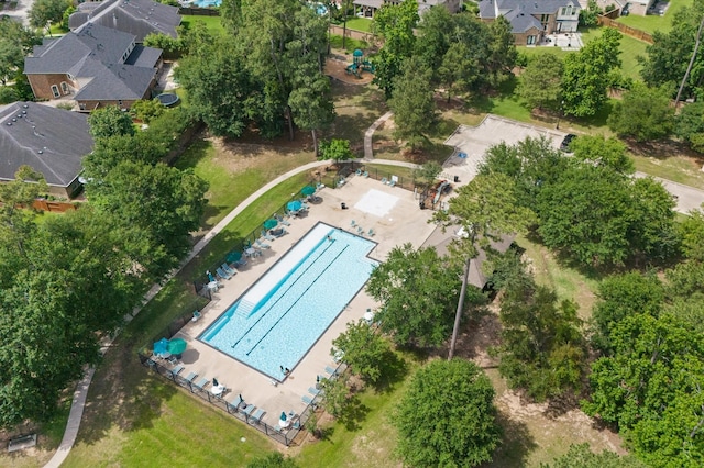 14818 Autumn Long Trl, Humble, TX 77396 - aerial perspective of suburban area featuring a pool