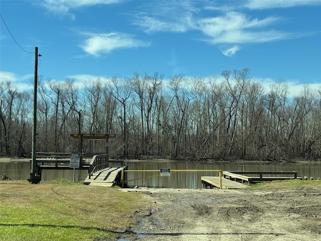 534 Oakdale Dr, Huntsville, TX 77320 - view of yard featuring a dock and a water view