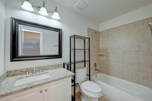 105 Checkerbloom Ct, Montgomery, TX 77316 - bathroom with toilet, vanity, and shower / bath combination