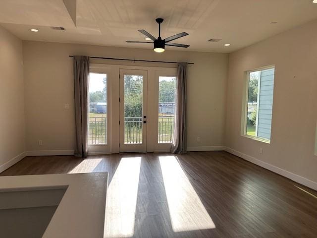 4816 Brinkman St, Houston, TX 77018 - unfurnished room featuring wood finished floors, a ceiling fan, baseboards, and recessed lighting