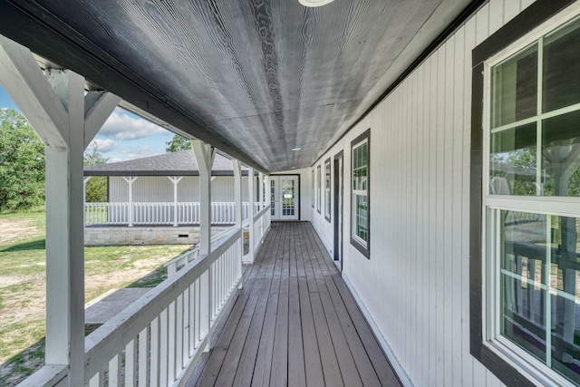 3508 Dick Barnes Loop, Bedias, TX 77831 - wooden deck with covered porch