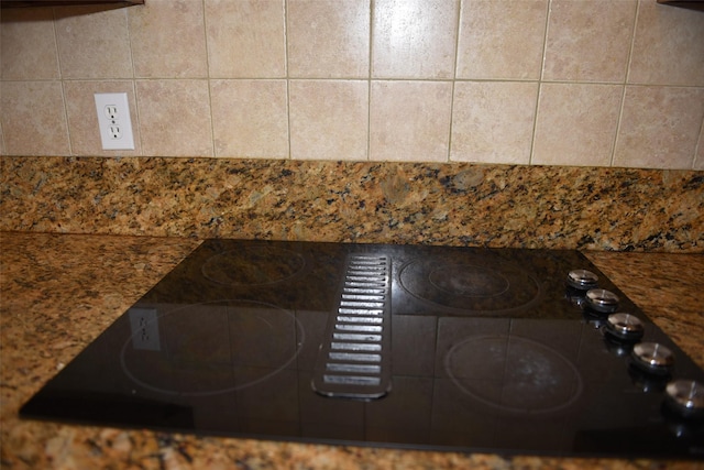 kitchen view of black electric stovetop