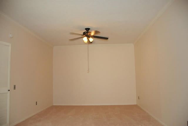 2118 Linea Del Pino St, Houston, TX 77077 - spare room featuring ornamental molding, ceiling fan, light carpet, and baseboards