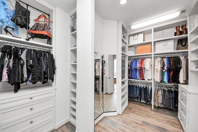 18910 Winding Atwood Ln, Tomball, TX 77377 - walk in closet with light wood-style flooring