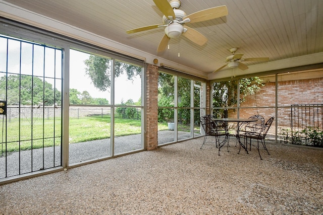 2808 Cypress Point Dr, Missouri City, TX 77459 - sunroom / solarium featuring ceiling fan and outdoor dining area
