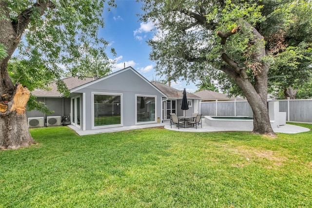 9802 Pale Star Dr, Houston, TX 77064 - rear view of property featuring a cooling unit, a shingled roof, a patio area, and stucco siding