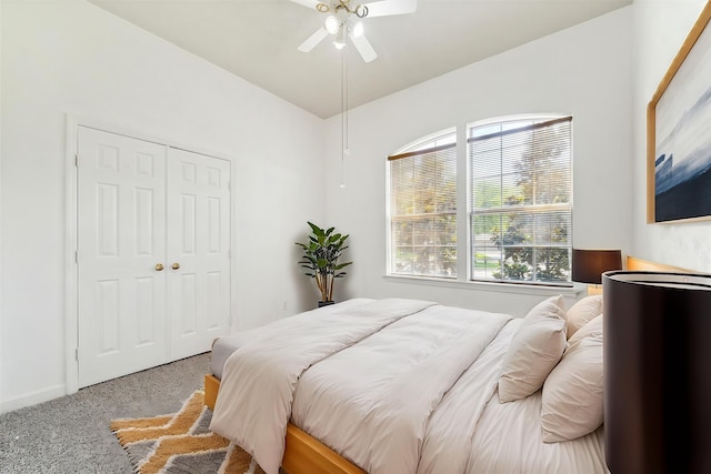 815 Spring Valley Ct, Sugar Land, TX 77479 - bedroom featuring carpet floors, a ceiling fan, and a closet