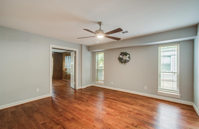 10523 Fawnview Dr, Houston, TX 77070 - unfurnished room with a ceiling fan, wood finished floors, and baseboards