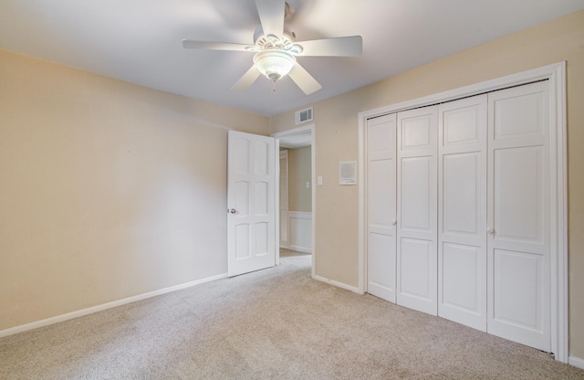 10523 Fawnview Dr, Houston, TX 77070 - unfurnished bedroom with carpet floors, a closet, baseboards, and a ceiling fan