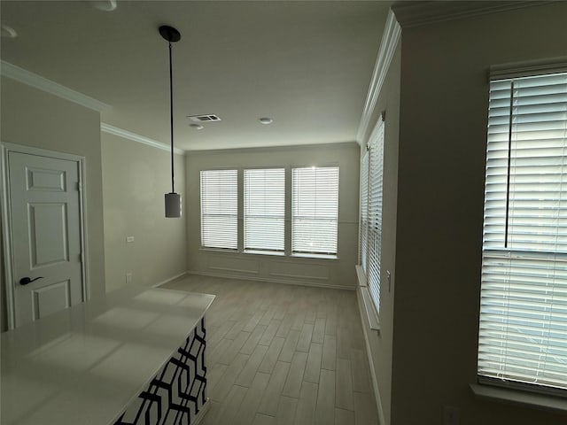 10307 Harmon Smith Dr, Houston, TX 77025 - spare room with crown molding and wood finished floors