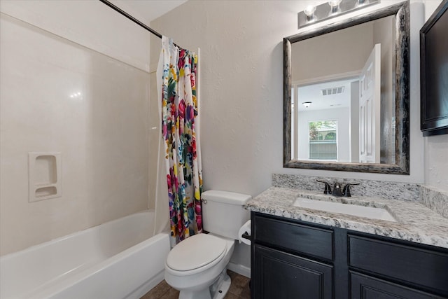 14102 Pollux Ct, Tomball, TX 77375 - bathroom featuring vanity, toilet, and shower / bath combo