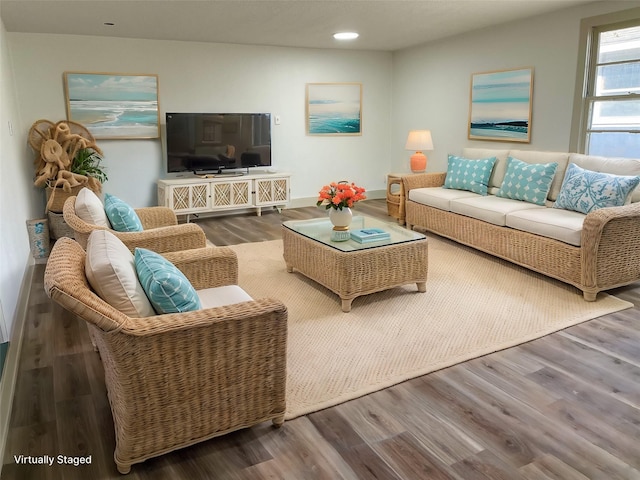 1922 14th Ave N, Texas City, TX 77590 - living room with wood finished floors, recessed lighting, and baseboards