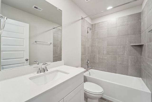 18733 Bliss Pl, New Caney, TX 77357 - full bathroom featuring toilet, vanity, and bathing tub / shower combination