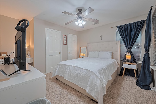 2403 Crescent Hollow Ct, Spring, TX 77388 - bedroom featuring light carpet and ceiling fan