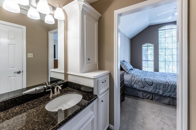 17718 Dove Tree Ln, Spring, TX 77379 - ensuite bathroom with vaulted ceiling and vanity