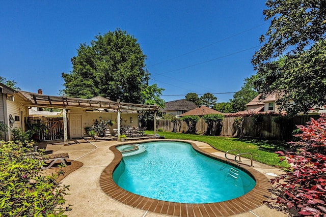 17718 Dove Tree Ln, Spring, TX 77379 - view of pool with a patio, a pergola, and a pool with connected hot tub