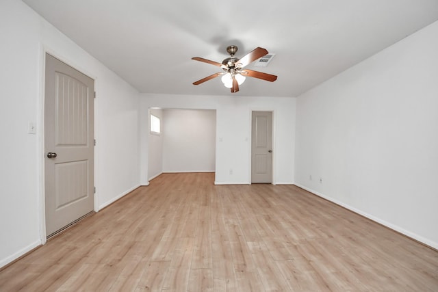 7836 Bateman Ln Unit 7836, Houston, TX 77088 - spare room with ceiling fan, light wood-type flooring, and baseboards
