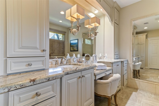 51 Oak Hollow Cir, Lake Jackson, TX 77566 - bathroom with vanity and recessed lighting