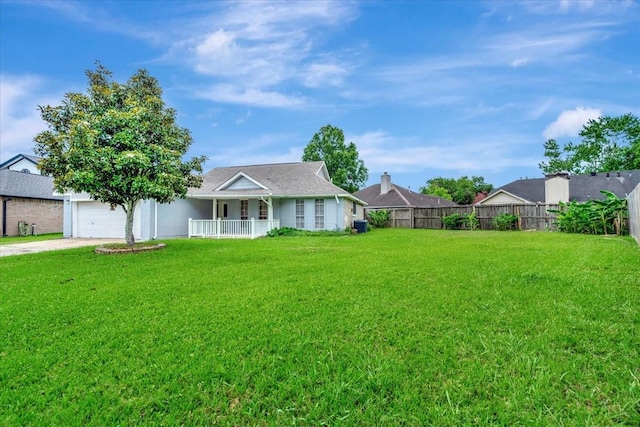 11710 Brettwood Cir, Houston, TX 77089 - ranch-style house featuring a porch, concrete driveway, and a garage