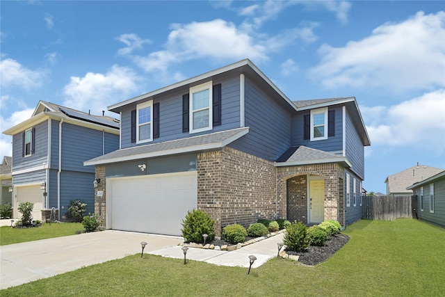 21626 Sage Landing Ln, Katy, TX 77449 - traditional-style home with a garage, brick siding, concrete driveway, and roof with shingles