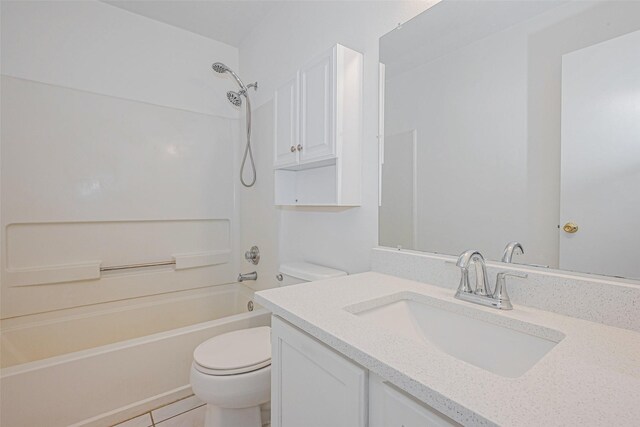 8223 Golf Green Cir, Houston, TX 77036 - full bath featuring toilet, shower / tub combination, vanity, and tile patterned flooring