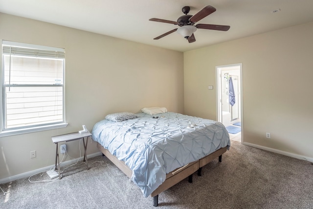 3911 Falvel Cove Dr, Spring, TX 77388 - bedroom featuring carpet flooring, baseboards, and a ceiling fan