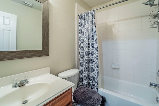 3911 Falvel Cove Dr, Spring, TX 77388 - full bathroom featuring toilet, shower / bath combo, and vanity