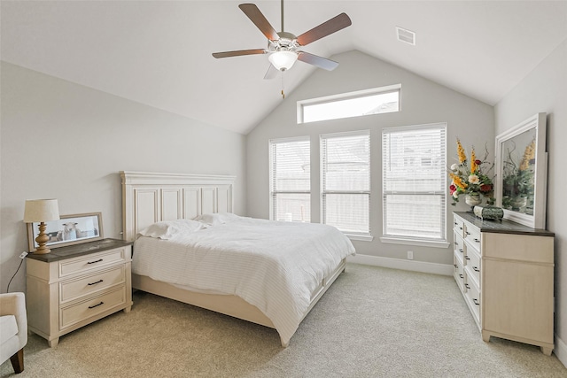 26415 Polaris Rise Ln, Richmond, TX 77406 - bedroom with lofted ceiling, light carpet, ceiling fan, and baseboards