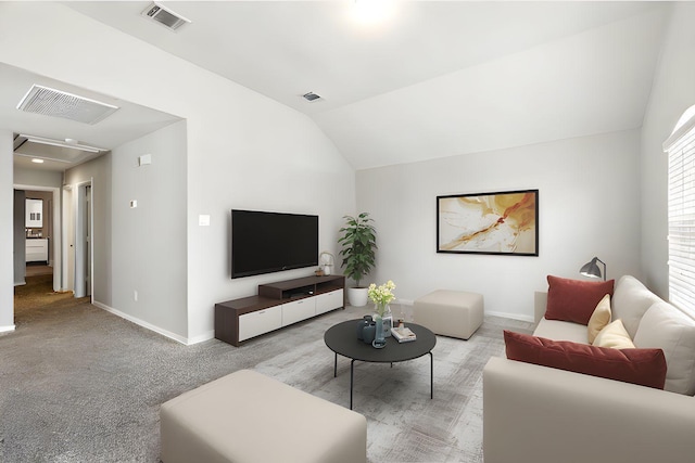 32719 Oak Heights Ln, Brookshire, TX 77423 - living area with attic access, baseboards, and lofted ceiling