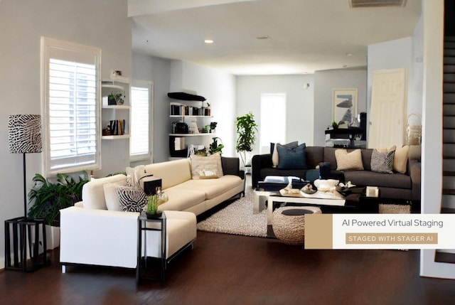 3123 Dallas St, Houston, TX 77003 - living area with wood finished floors and recessed lighting