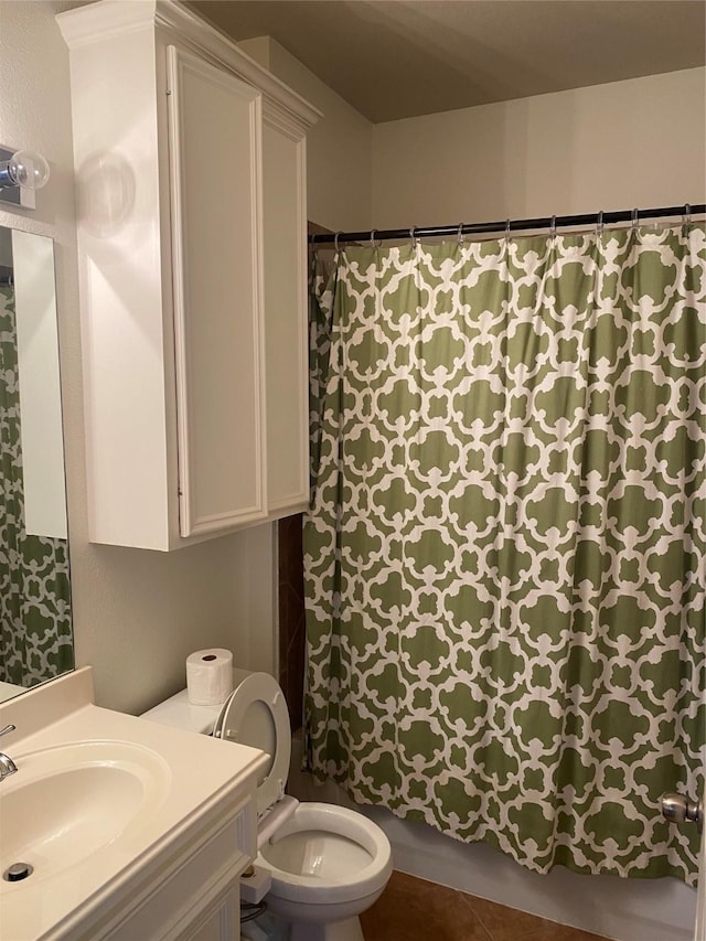 3123 Dallas St, Houston, TX 77003 - bathroom with toilet, tile patterned flooring, and vanity