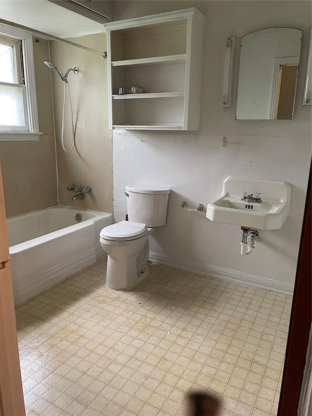 1116 Austin St, Rosenberg, TX 77471 - bathroom with toilet,  shower combination, and a sink