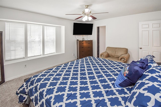 3638 Lost Oak Dr, Spring, TX 77388 - bedroom featuring carpet flooring, baseboards, and a ceiling fan