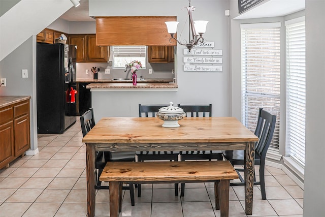 3638 Lost Oak Dr, Spring, TX 77388 - dining space featuring a chandelier and light tile patterned floors