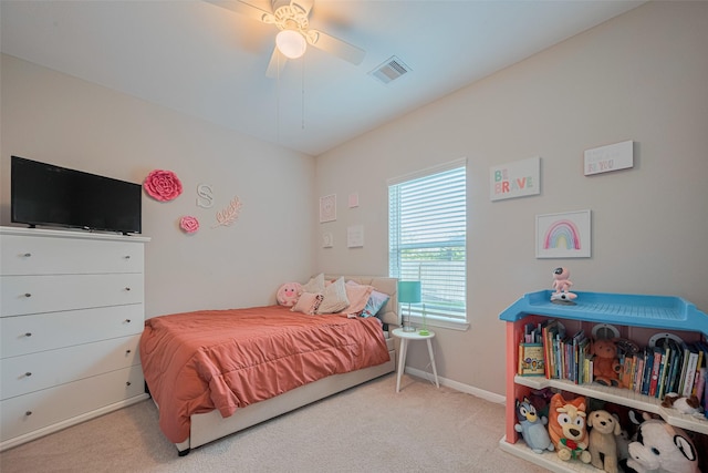 2446 Palisade Crest Dr, Rosharon, TX 77583 - carpeted bedroom featuring baseboards and a ceiling fan
