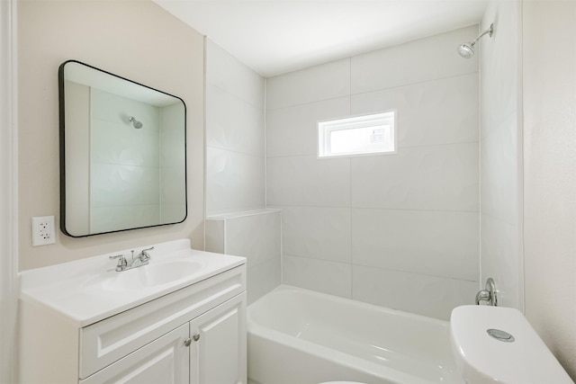 3108 Memel St, Houston, TX 77026 - full bath with vanity, shower / washtub combination, and toilet