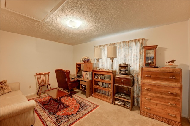 3819 Ridgeview Dr, Missouri City, TX 77459 - home office with light carpet and a textured ceiling