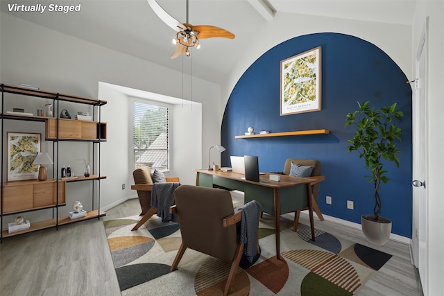 4144 Greystone Way Unit 305, Sugar Land, TX 77479 - office space with ceiling fan, baseboards, and wood finished floors