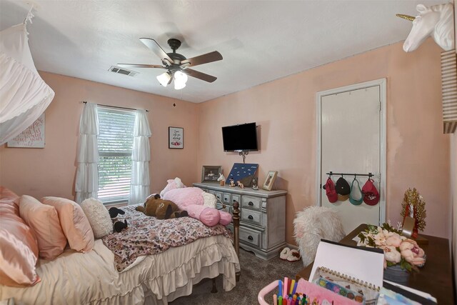 25401 Hunting Trl, Magnolia, TX 77355 - bedroom featuring carpet and ceiling fan