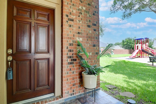 5339 Canyon Hollow Dr, Houston, TX 77084 - property entrance with brick siding