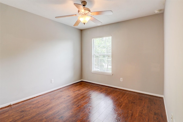 5339 Canyon Hollow Dr, Houston, TX 77084 - empty room featuring wood finished floors, baseboards, ceiling fan, and a smoke detector
